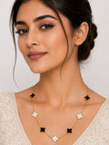 Black & White Clover Link Necklace