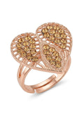 Rose Gold Heart Shaped Crystal Statement Ring