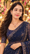 Rose Gold-Tone Peacock Statement Necklace & Earrings Set