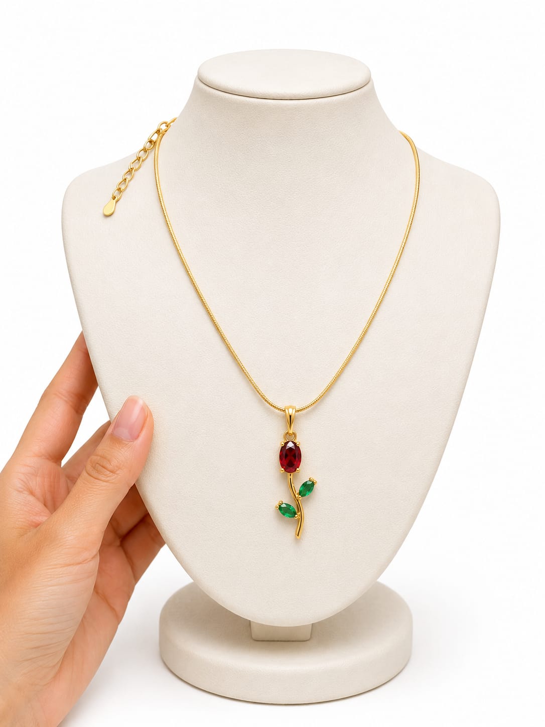 Ruby Vine Pendant Necklace