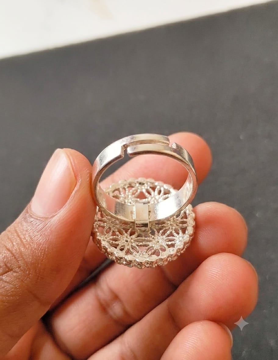 Multicolor Crystal Adjustable Statement Ring